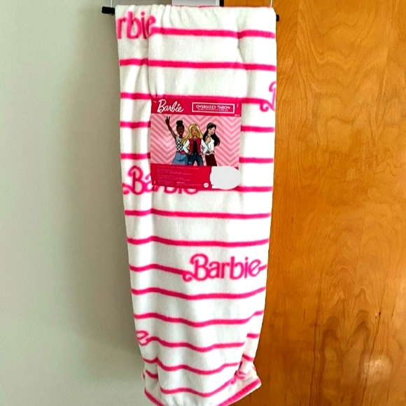 Barbie Other - Barbie pink strip throw